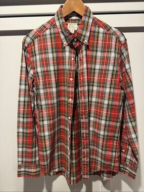 J. Crew Men’s Plaid Button-Down Shirt — Red, Navy, Yellow